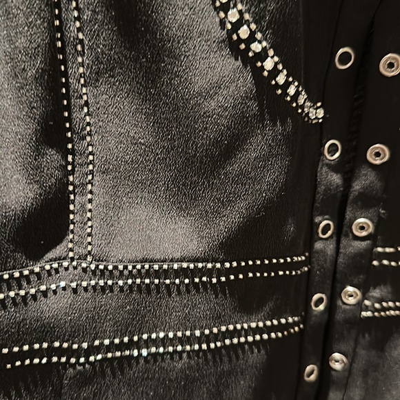 Theory black sleeveless silk dress with beads and crystal. - Picture 6 of 6